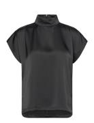 Caneli-1 Tops Blouses Short-sleeved Black HUGO