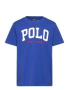 Logo Cotton Jersey Tee Tops T-Kortærmet Skjorte Blue Ralph Lauren Kids