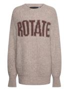 Knitted Logo Sweater Designers Knitwear Jumpers Beige ROTATE Birger Ch...