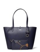 Faux-Leather Large Reversible Tote Bag Shopper Taske Navy Lauren Ralph...