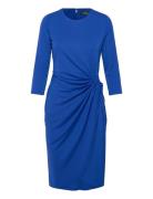 Twist-Front Stretch Jersey Dress Knælang Kjole Blue Lauren Ralph Laure...