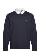 Pique Heavy Rugger Tops Polos Long-sleeved Navy GANT