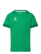 Hmllead S/S Poly Jersey Kids Tops T-Kortærmet Skjorte Green Hummel