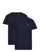 C-Neck T-Shirt 2-Pack Tops T-Kortærmet Skjorte Navy GANT