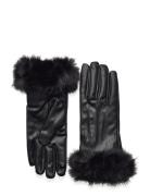 Combined Hair Gloves Accessories Gloves Finger Gloves Black Mango