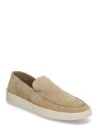 Biamartel Loafer Suede Loafers Flade Sko Beige Bianco