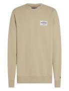 Monotype Label Sweatshirt Tops Sweatshirts & Hoodies Sweatshirts Beige...