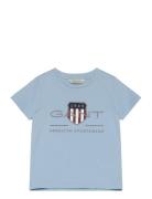 Archive Shield Ss T-Shirt Tops T-Kortærmet Skjorte Blue GANT