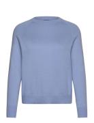 Cashmere Blend Raglan Sweater Tops Knitwear Jumpers Blue Lexington Clo...