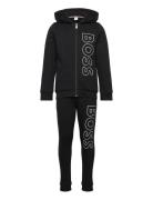 Cardigan+Trousers Sets Sweatsuits Black BOSS