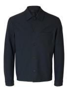 Slhreg-Robert Overshirt Noos Tops Shirts Casual Navy Selected Homme