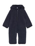 Pram Suit Ears Wool Fleece  Outerwear Fleece Outerwear Fleece Coverall...