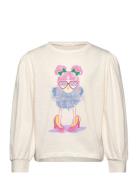 T-Shirt Tops T-shirts Long-sleeved T-Skjorte Cream Billieblush