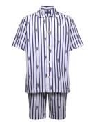 Striped Cotton Pajama Set Pyjamas Nattøj Blue Polo Ralph Lauren Underw...