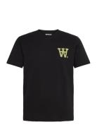 Wwace Aa Chest Print Tshirt Tops T-Kortærmet Skjorte Black Double A By...