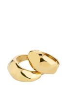 Dune Recycled Rings, 2 In A Set Ring Smykker Gold Pilgrim