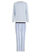 Ls Pant Woven Set Print Pyjamas Nattøj Blue Tommy Hilfiger