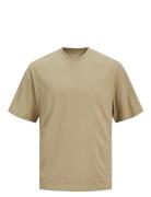 Jjebradley Tee Ss Noos Tops T-Kortærmet Skjorte Beige Jack & J S