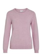 Viril O-Neck L/S Knit Top - Noos Tops Knitwear Jumpers Pink Vila