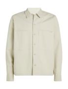 Relaxed Utility Overshirt Tops Overshirts Cream Calvin Klein Jeans