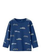 Nmmbimmo Ls Top Tops T-shirts Long-sleeved T-Skjorte Blue Name It