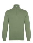 Casual Cotton Half Zip Tops Knitwear Half Zip Jumpers Green GANT