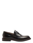 Slhcarter Leather Low Penny Loafer Loafers Flade Sko Brown Selected Ho...