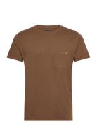 Kolding Organic Tee S/S Tops T-Kortærmet Skjorte Brown Clean Cut Copen...