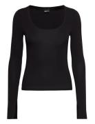 Soft Touch Jersey Top Tops T-shirts & Tops Long-sleeved Black Gina Tri...