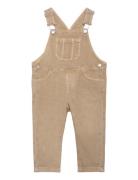 Long Denim Dungarees Bottoms Dungarees Beige Mango