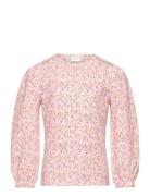 T-Shirt Ls Aop Tops T-shirts Long-sleeved T-Skjorte Pink Minymo