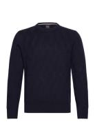 H-Elfredo Tops Knitwear Round Necks Navy BOSS