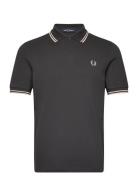 Twin Tipped Fp Shirt Tops Polos Short-sleeved Grey Fred Perry