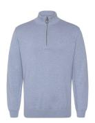 Barbour Cotton Hz Knit Designers Knitwear Half Zip Jumpers Blue Barbou...