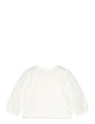 Embroidered Sleeve T-Shirt Tops T-shirts Long-sleeved T-Skjorte White ...