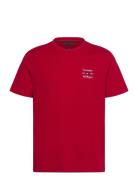 Hilfiger Stack Tee Tops T-Kortærmet Skjorte Red Tommy Hilfiger