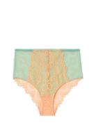 Lace Mesh Highwaist Briefs Lingerie Panties High Waisted Panties Blue ...