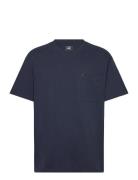 Relaxed Pocket Tee Tops T-Kortærmet Skjorte Navy Lee Jeans