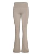 Soft Touch Folded Trouser Bottoms Trousers Flared Beige Gina Tricot