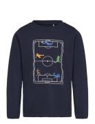 T-Shirt Ls Tops T-shirts Long-sleeved T-Skjorte Navy Minymo