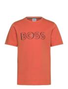 Short Sleeves Tee-Shirt Tops T-Kortærmet Skjorte Orange BOSS