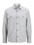 Jprraymond Melange Solid Ls Overshirt Sn Tops Overshirts Grey Jack & J...