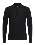 Maklint Z Heritage Tops Knitwear Long Sleeve Knitted Polos Black Matin...