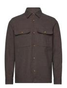 Jprraymond Melange Solid Ls Overshirt Sn Tops Overshirts Brown Jack & ...