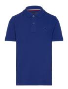 Flag Polo S/S Tops T-shirts Polo Shirts Short-sleeved Polo Shirts Blue...