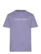 Inst. Logo Ss T-Shirt Tops T-Kortærmet Skjorte Purple Calvin Klein