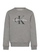 Ck Monogram Terry Cn Tops Sweatshirts & Hoodies Sweatshirts Grey Calvi...