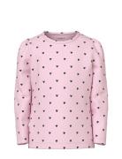 Nmfdheart Xsl Ls Top Tops T-shirts Long-sleeved T-Skjorte Pink Name It