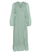 Viedee L/S Ankle Wrap Dress Knælang Kjole Green Vila