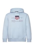 Reg Archive Shield Hoodie Tops Sweatshirts & Hoodies Hoodies Blue GANT